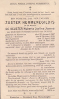 Doodsprentje Zuster Hermenegildis ( Huberta De Ceuster ) ° Kasterlee Casterlee 1907 + Klooster Norbertienen Duffel 1936 - Santini