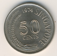 SINGAPORE 1974: 50 Cents, KM 5 - Singapour