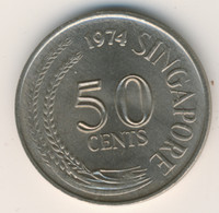 SINGAPORE 1974: 50 Cents, KM 5 - Singapore