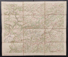 Carte Topographique Toilée Militaire STAFKAART 1907 Dinant Hastiere Givet St Hubert Ciney Nassogne Han S Lesse Rochefort - Topographical Maps