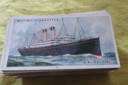 Chromo Wills Bateau Paquebot  "S.S Celtic " White Star Line Between Liverpool Queenstown New York - Wills