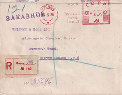 URSS 1938 LETTRE   RECOMMANDEE  EMA DE MOSCOU - Machines à Affranchir (EMA)