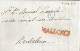 Lettre De Palma - Marquée Mallonca 10 - 1839 - ...-1853 Prefilatelia