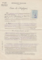 VIEUX PAPIERS -  BAIL DU BUREAU DE POSTE DE BOURG LES VALENCE - 26 DROME - 1918 - FISCAL DIMENSION SURCHARGE - Covers & Documents