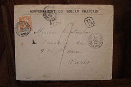 Soudan Français 1902 France Kayes Loango à Marseille Ligne Martitime LM N°1 Cover Gouvernement Assiette Au Beurre Reco - Schiffspost