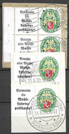 Reich 1929 Se-tenants From Booklet Panes USED On Paper Fragments (one In Pair Even) 240 Euros+ - Carnets