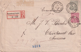 ALLEMAGNE 1888 LETTRE RECOMMANDEE DE NAUMBURG POUR CLEVELAND - Brieven En Documenten