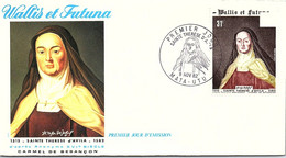 WALLIS ET FUTUNA -FDC SAINTE THERESE D'AVILA  - Yv N° 318 -CACHET PREMIER JOUR MATA-UTU 8.11.82/2 - Lettres & Documents