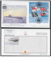 GB 2001 Flags Ensigns M/S FDC Gosport Submarine HMS Trafalgar Buckingham - 2001-2010 Decimal Issues