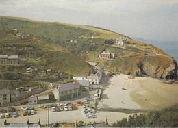 Postcard Llangranog Cardiganshire Old Cars [ Blue Austin Mini Estate In Front Of  Red Petrol Pump ] My Ref B24729 - Cardiganshire