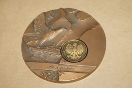 RARE,bronze, World Philatélic,Pologne,A.Sanders, Diamètre 70 Mm. - Zonder Classificatie