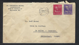 ETATS UNIS 1939:  LSC De Baltimore Pour La Suisse - 1921-40