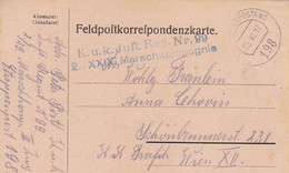 Feldpostkarte K.u.k. Inft. Reg. Nr. 99 2./XXIX Marschkompagnie - Nach Wien - 1917 (55451) - Covers & Documents