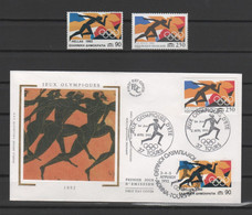 Émissions Communes FRANCE-GRÈCE & FRANCE-ESPAGNE 1992 - Jeux Olympiques - Les 4 Timbres ** + 2 Enveloppes Premier Jour - Other & Unclassified