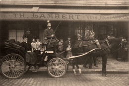 Paris 6ème * Carte Photo * Devanture TH LAMBERT Vins Restaurant , 9 Quai Montebello * Commerce Attelage Cocher - Paris (06)