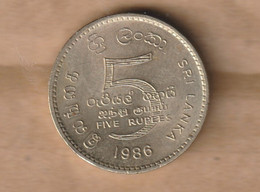 SRI LANKA   Nickel Brass  1986 • 9.5000 G • ⌀ 23.4 Mm KM# 148, - Sri Lanka