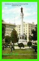 JACKSONVILLE, FLORIDA - CONFEDERATE MONUMENT IN HEMMING PARK - ANIMATED PEOPLES  - PUB. BY THE H. & W. B. DREW CO - - Jacksonville