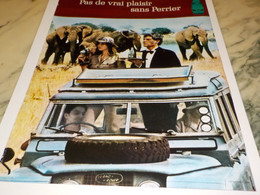 ANCIENNE PUBLICITE  PAS DE VRAI PLAISIR SANS  PERRIER   1970 - Perrier