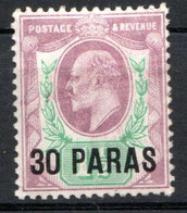LEVANT - (Bureaux Anglais) - 1909-10 - N° 26 - 30 Paras S.1 1/2 P. - (Edouard VII) - (Surchargé : 30 PARAS) - British Levant