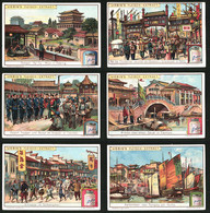 6 Sammelbilder Liebig, Serie Nr. 660: China, Shanghai, Peking, Pagoden - Liebig