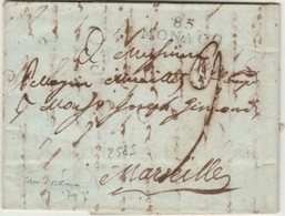 DEPARTEMENT CONQUIS - Marque 85 MONACO Sur Lettre De 1797 - 1792-1815: Départements Conquis