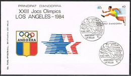 .[C0191] Andorra 1984; FDC Juegos Olímpicos. Los Ángeles (NS) - Storia Postale