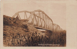 ¤¤   -  ROUMANIE  - Carte-Photo  - GALATZ En 1919  -  Serethsumpfbrücke Gesprengt - Militaire En Faction    -  ¤¤ - Rumänien