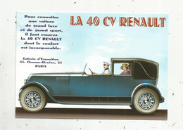 Cp , Collection LES ANCÊTRES DE L'AUTOMOBILE  ,  Vierge  , La 40 Cv RENAULT  1927 - Turismo