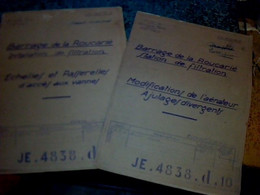 Vieux Papier 2 Plans De 1949 Technique Du Barage De La Roucariè à Carmaux Installation De Filtrations & Aérateur - Europe