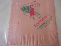 SERVIETTE PUBLICITAIRE    FLORISSIMO 90  DIJON - Company Logo Napkins