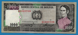 BOLIVIA 1.000 Pesos Bolivianos D.25.06.1982 # A1325709 P# 167 - Bolivia