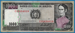 BOLIVIA 1.000 Pesos Bolivianos D.25.06.1982 # C33434019 P# 167 - Bolivia