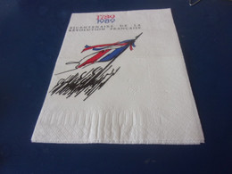 SERVIETTE PUBLICITAIRE  BICENTENAIRE DE LA REVOLUTION FRANCAISE  17 89 1989 - Company Logo Napkins