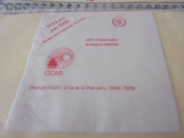 SERVIETTE PUBLICITAIRE SOULAC JUIN 1986 CCAS 40è ANNIVERSAIRE DU STATUT NATIONAL - Company Logo Napkins