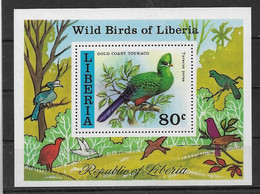 Liberia 1977 Vögel Mi.-Nr. Block 85 **/MNH - Kuckucke & Turakos