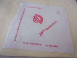 SERVIETTE PUBLICITAIRE  CENTRE DE RENCONTRES INTERNATIONNALES DE DIJON  20è  Anniversaire - Company Logo Napkins