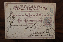 1879 CPA Ak Entier Turquie Türkei LEVANT Empire Ottoman Carte Correspondance Austria Wien Autriche - Lettres & Documents