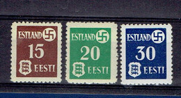 M - Estland-Estonie-Eesti OC Allemande 1941-1944 - Série 1-3 MH Et MNH - Estland