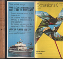 Livret Touristique 1973 Excursion CFF Montreux Vevey Suisse Train Zug Bahn Ferroviaire Chemin De Fer - Toeristische Brochures