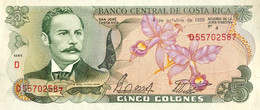 Costa Rica 5 Colones, P-236d (4.10.1989) - UNC - Slight Missprint - Costa Rica