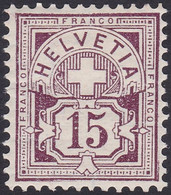 SUISSE, 1905-07, Helvetia Marque De Contrôle B, 15c (Yvert 105) - Ongebruikt