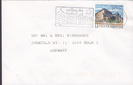 Luxembourg NENETH MENDOZA Slogan Flamme 'CARITAS' ECHTERNACH 1990? 'Petite' Cover Lettre KÖLN Germany Mondercange - Brieven En Documenten