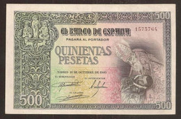 SPAIN. España. 500 Pesetas 1940. Conde De Orgaz. Pick 124. - Otros & Sin Clasificación