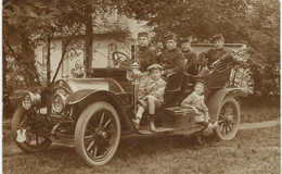 Carte Photo Ancienne Voiture Soldats Belges Avant 1914  à Identifier - Auto's