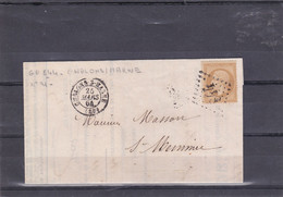 Lettre Du 25 Mars 1864, Type Napoléon III Au Départ De Chalons/Marne Pour Ste Memmie - Voir Les Scans - 1862 Napoléon III