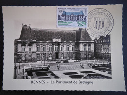 Carte Maximum RENNES 1351 Cachet "Congrès Philatélique" - Otros & Sin Clasificación