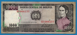 BOLIVIA 1.000 Pesos Bolivianos D.25.06.1982 # Q7966157  P# 167 - Bolivia