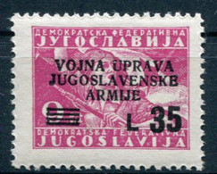 Litorale Sloveno - 35 Lire Sass. 75 ** - Yugoslavian Occ.: Slovenian Shore