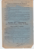 Mons Tract 42 Ordres Et Avis De L'inspection Des étapes Et De La Kommandantur De Mons (Belgique), 3 Février 1918 - Documentos Históricos