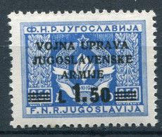 Litorale Sloveno - 1,50 Lire Sass. 68, Con Decalco ** - Yugoslavian Occ.: Slovenian Shore